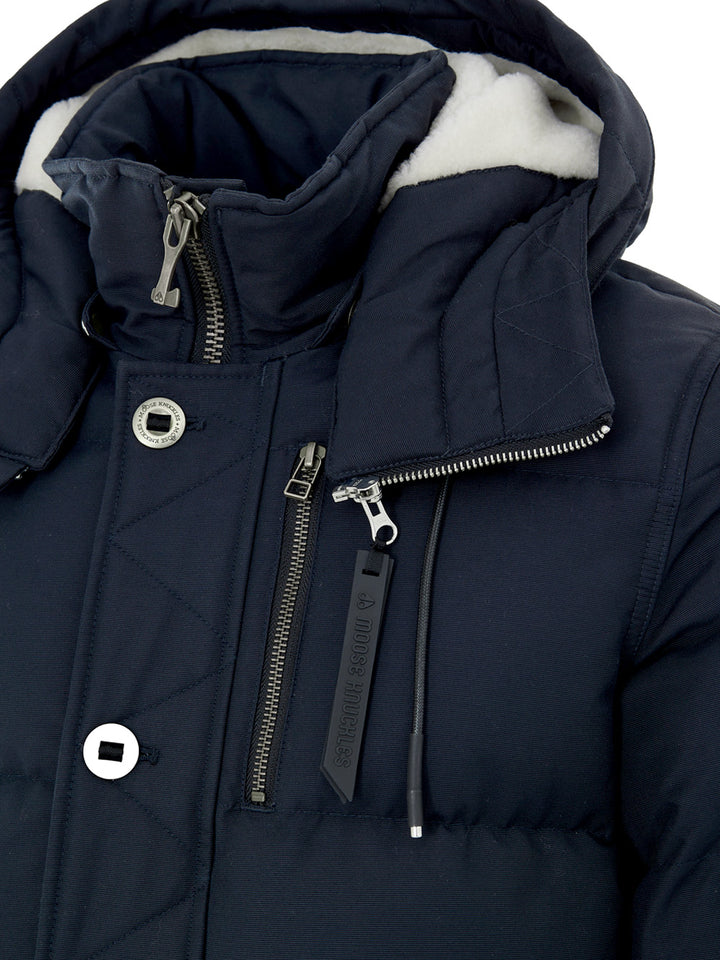 Giubbino Imbottito in Tessuto Blu Moose Knuckles