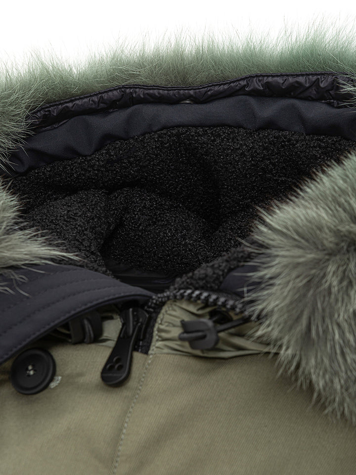 Peuterey Padded Jacket with Hood and Fur Collar