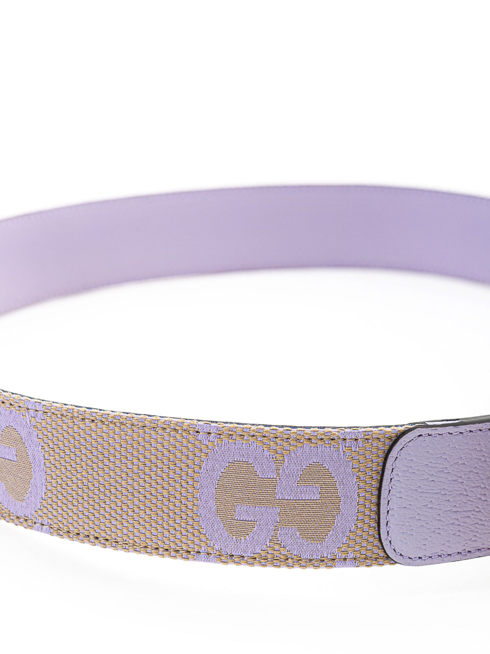 Cintura Beige Lilla con Logo Monogramma GG Gucci