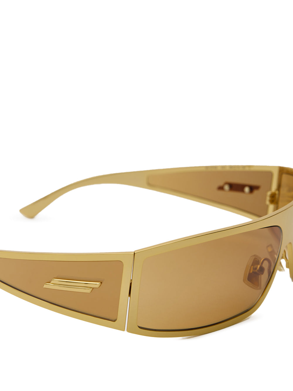 Occhiali da Sole Avvolgenti in Metallo Gold Bottega Veneta