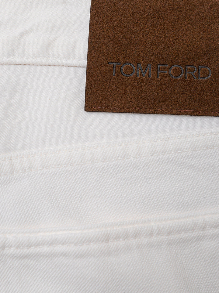 Jeans Bianco Cinque Tasche Tom Ford