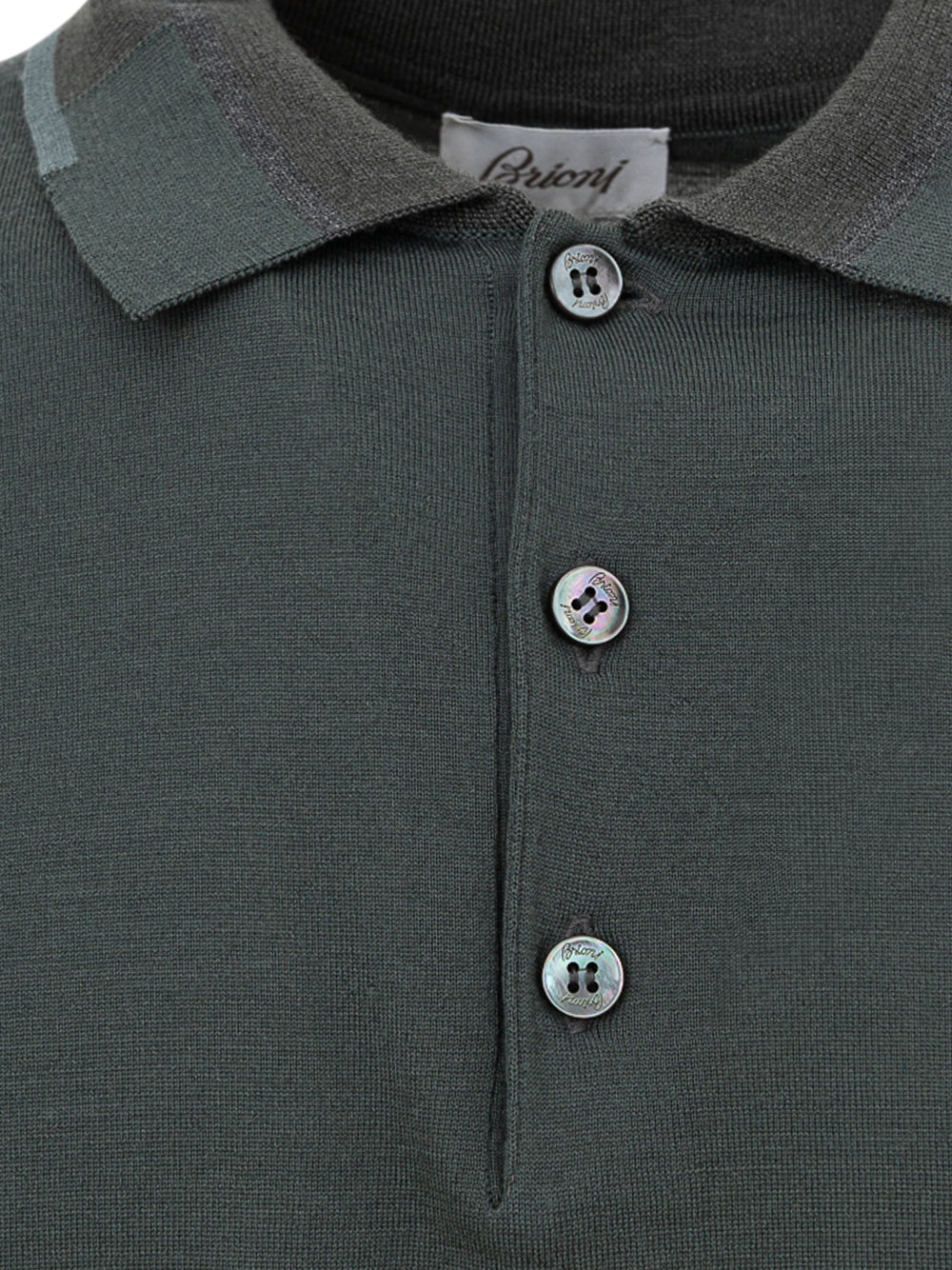 Brioni Green Cotton Polo Shirt