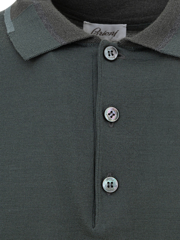 Polo in Cotone Verde Brioni