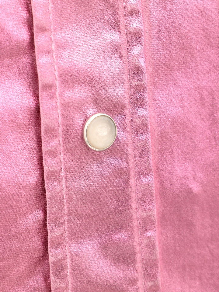 Camicia Cropped in Tessuto Stretch Lurex Rosa Metal Dolce & Gabbana
