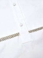 Blusa in Popeline di Cotone Bianco con Decorazioni in Cristalli Gucci