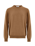 Maglione Girocollo Marrone in Lana Sottile Gran Sasso