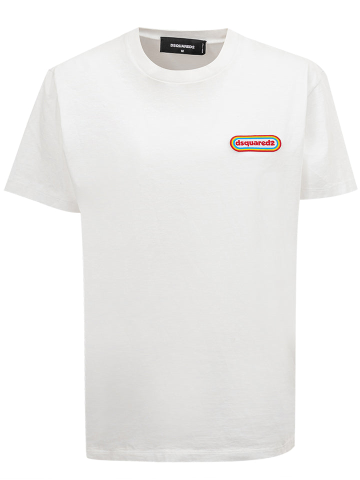 T-Shirt con Patch Logo Dsquared2.