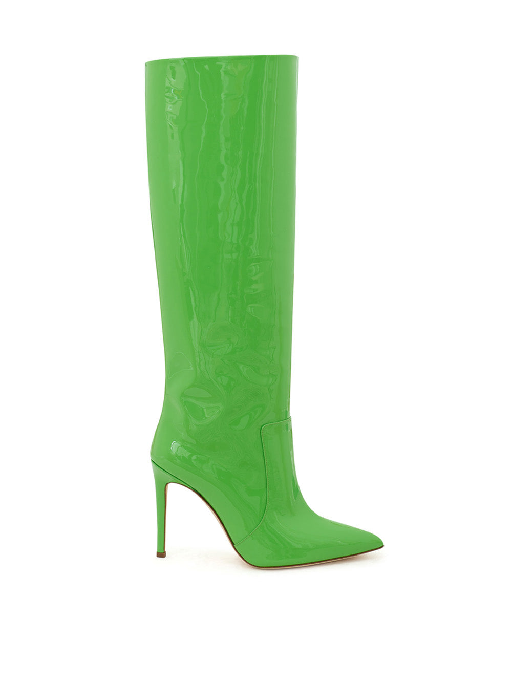 Botte Haute en Cuir Verni Vert Fluo Paris Texas