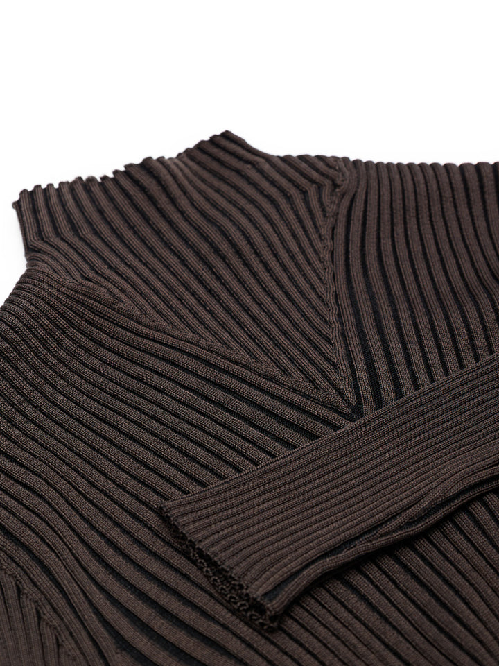 Maglia Plissé in Viscosa Marrone Bottega Veneta