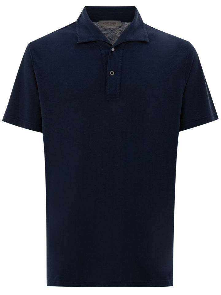 Polo Corneliani Blu in cotone