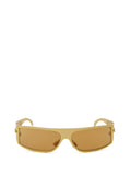 Occhiali da Sole Avvolgenti in Metallo Gold Bottega Veneta