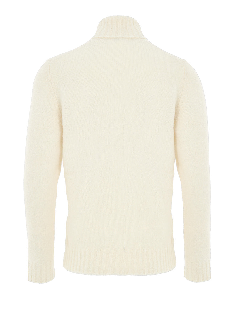 Maglione Dolcevita Bianco in Lana Effetto Bouclé Gran Sasso