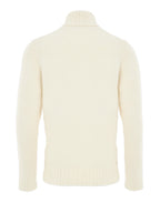 Maglione Dolcevita Bianco in Lana Effetto Bouclé Gran Sasso