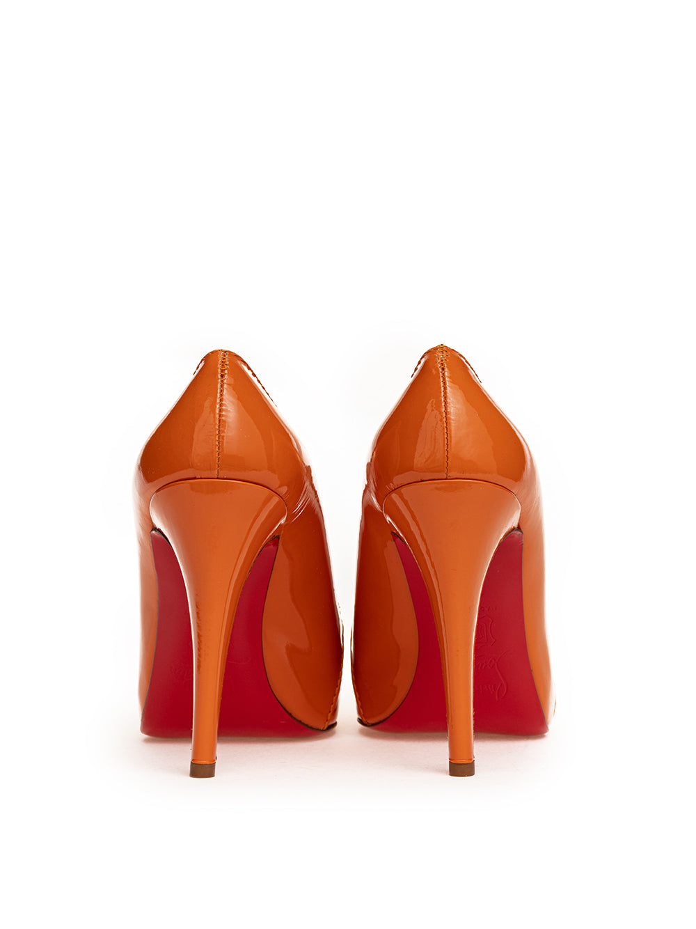 Escarpins vernis orange Christian Louboutin