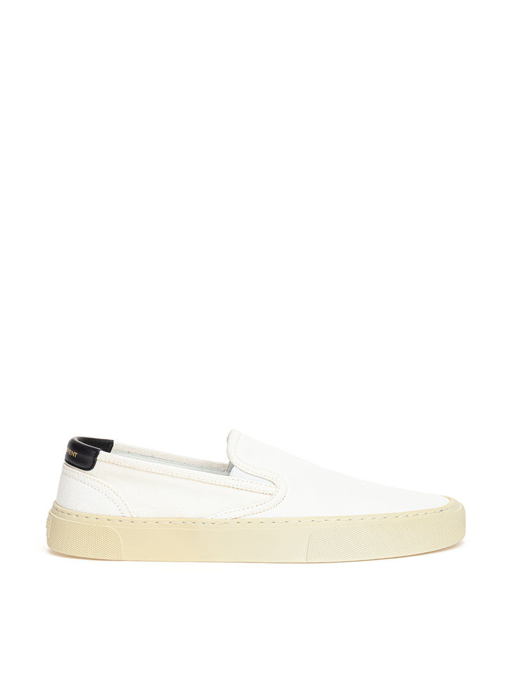 Sin cordones en lona blanca de Saint Laurent