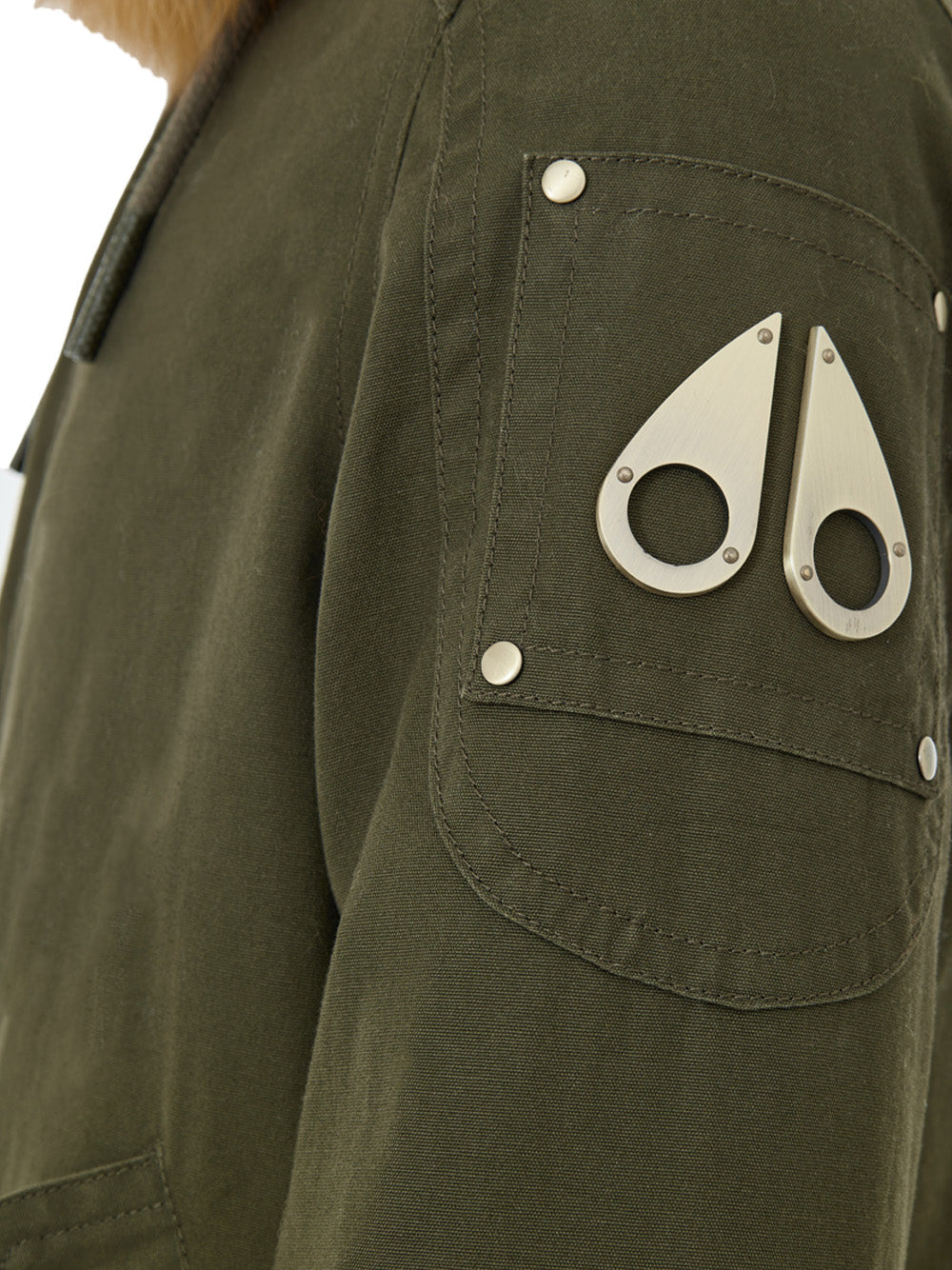 Parka Corto con Coulisse Verde Militare Moose Knuckles