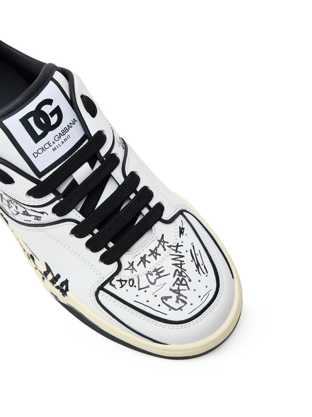Sneakers in Nappa con Stampa Graffiti Dolce & Gabbana