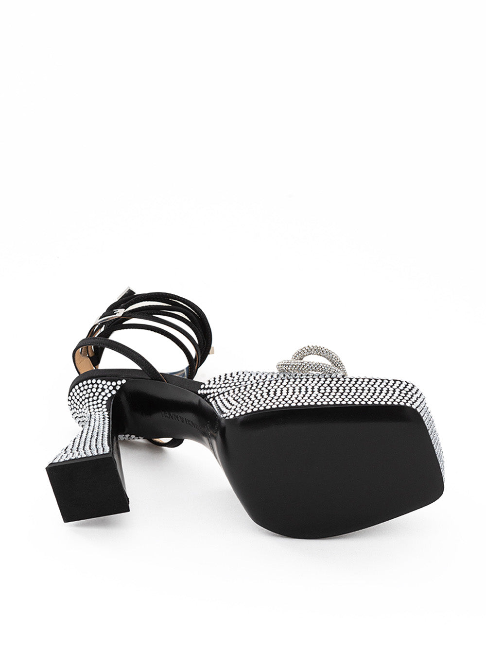 Sandali Plateau Nero con Cristalli Doppio Fiocco Mach & Mach
