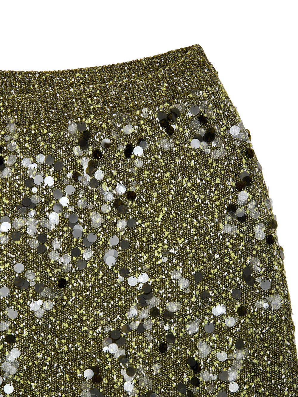 Gonna in Maglia Verde Militare con Paillettes Gucci