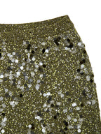 Gonna in Maglia Verde Militare con Paillettes Gucci
