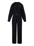 Abito Tuta in Nero con Cintura Gucci