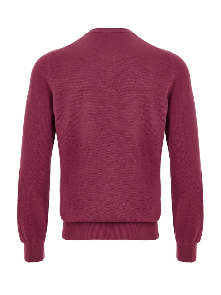 Maglione Girocollo Viola in Cotone Gran Sasso