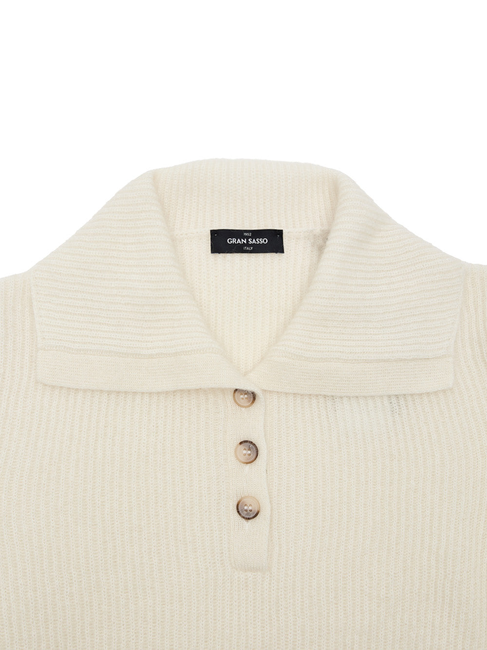 Maglia Collo Polo Bianca a Coste Inglesi Gran Sasso