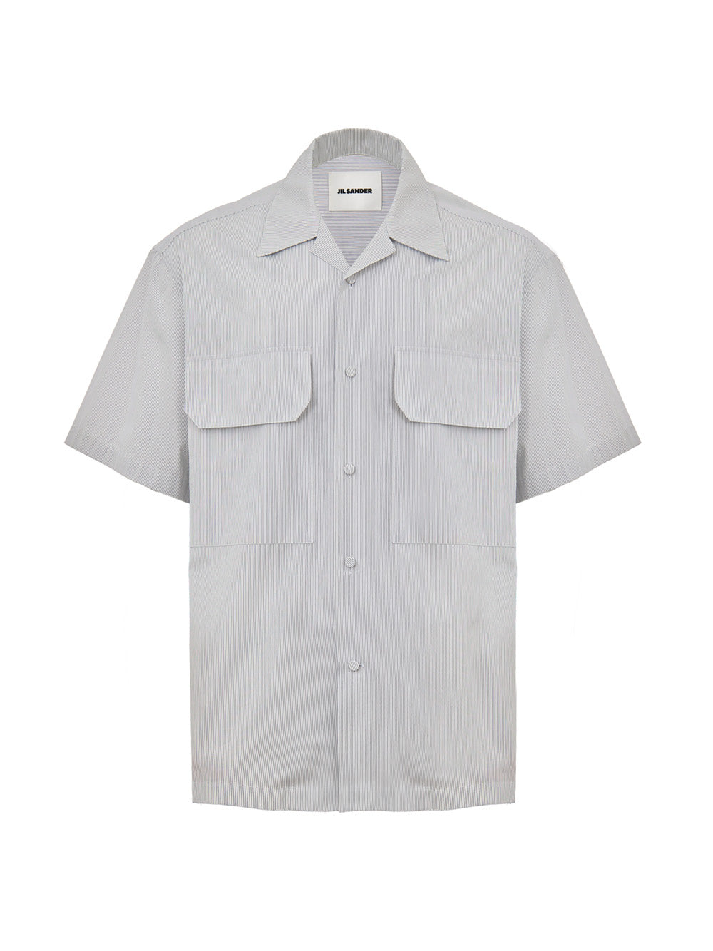 Camicia Maniche Corte a Righe Boxy Fit Jil Sander