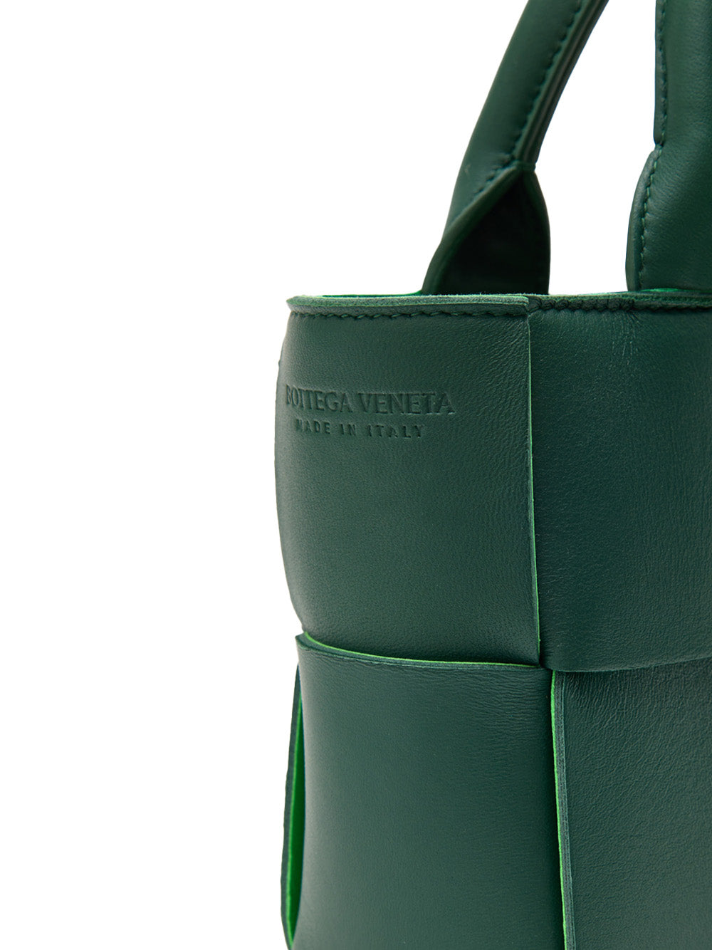 Mini Tote Bag Arco Maxi Intreccio in Verde Bottega Veneta