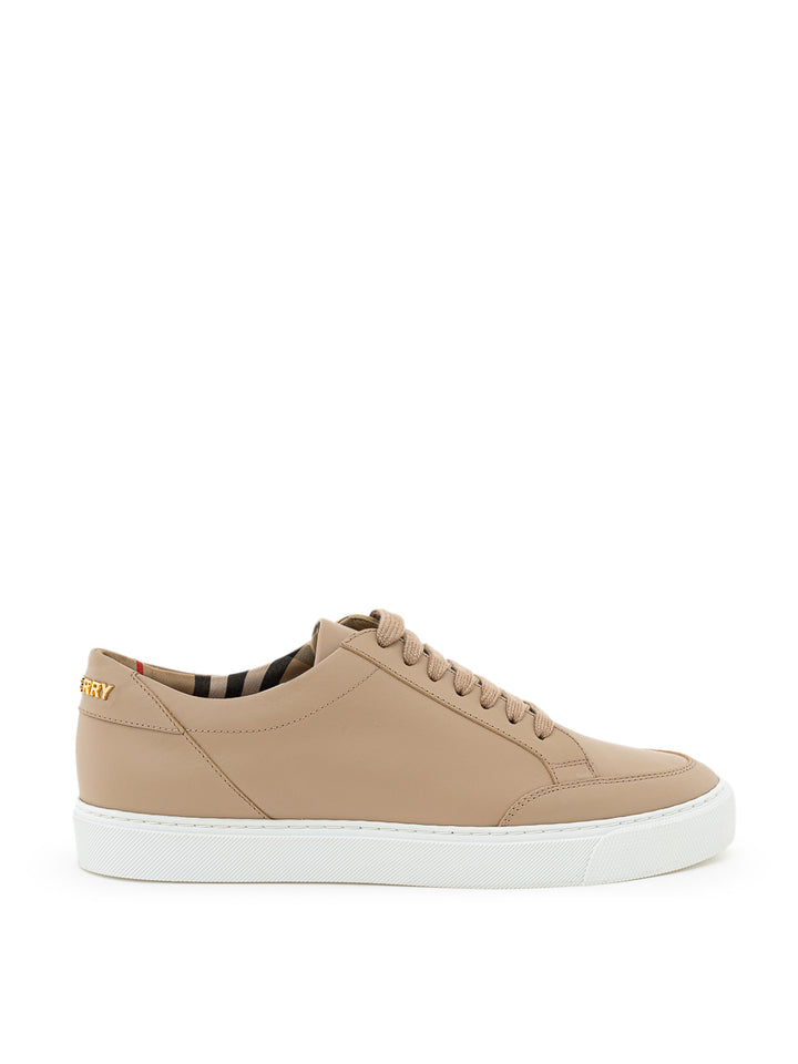 Beigefarbener Ledersneaker von Burberry