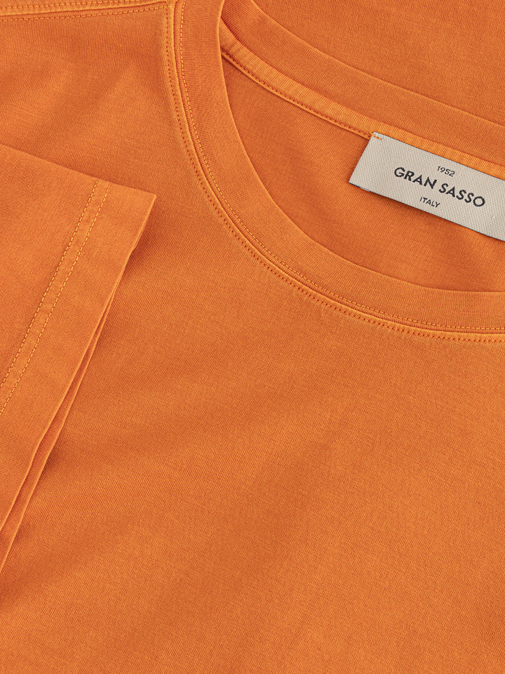 T-Shirt in Cotone Arancione Gran Sasso
