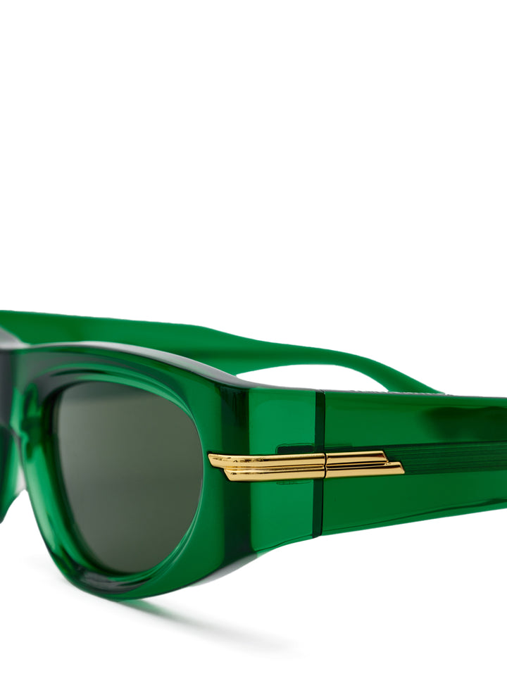 Γυαλιά ηλίου σε διαφανές πράσινο οξικό bottega veneta