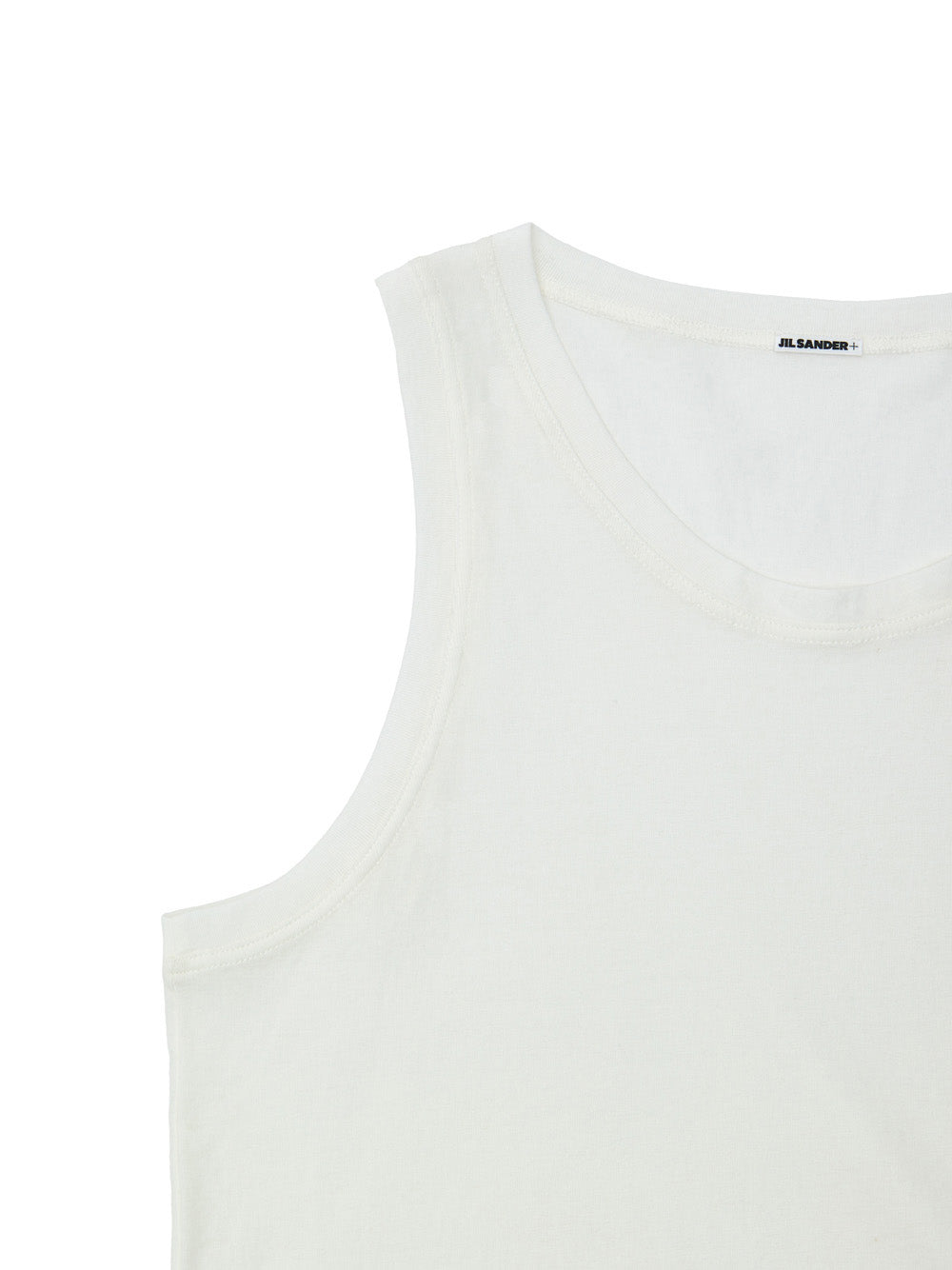Canotta Bianca in Cotone Garzato Jil Sander