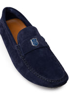 Mocassini Bally in Suede Blu con Logo