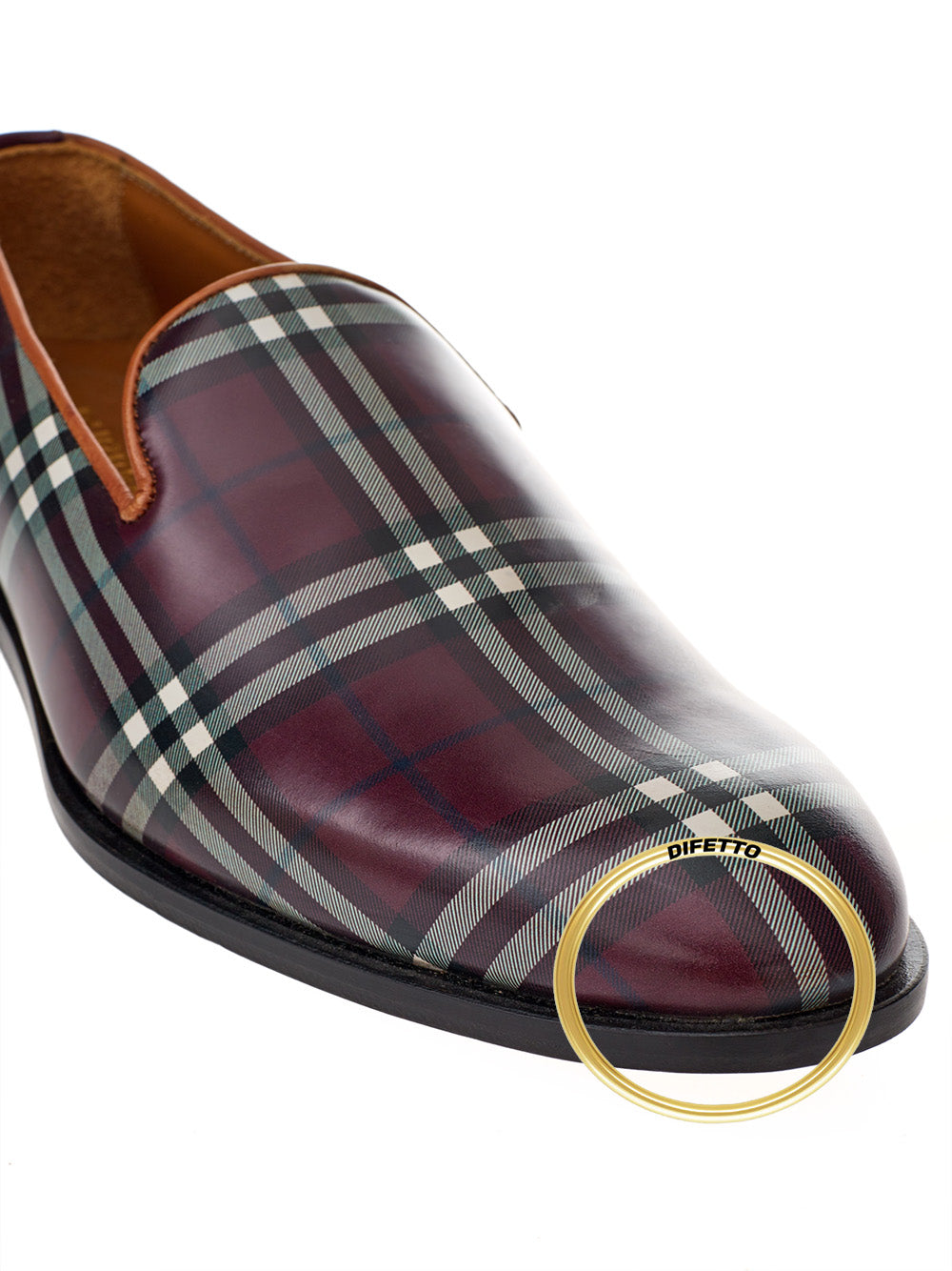 Purple Burberry Check Loafer