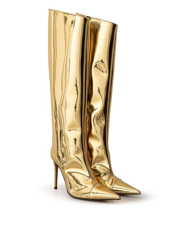 Botas doradas iridiscentes brillantes Alexandre Vauthier