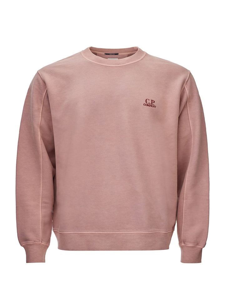 Crewneck sweatshirt with CP Company embroidered logo