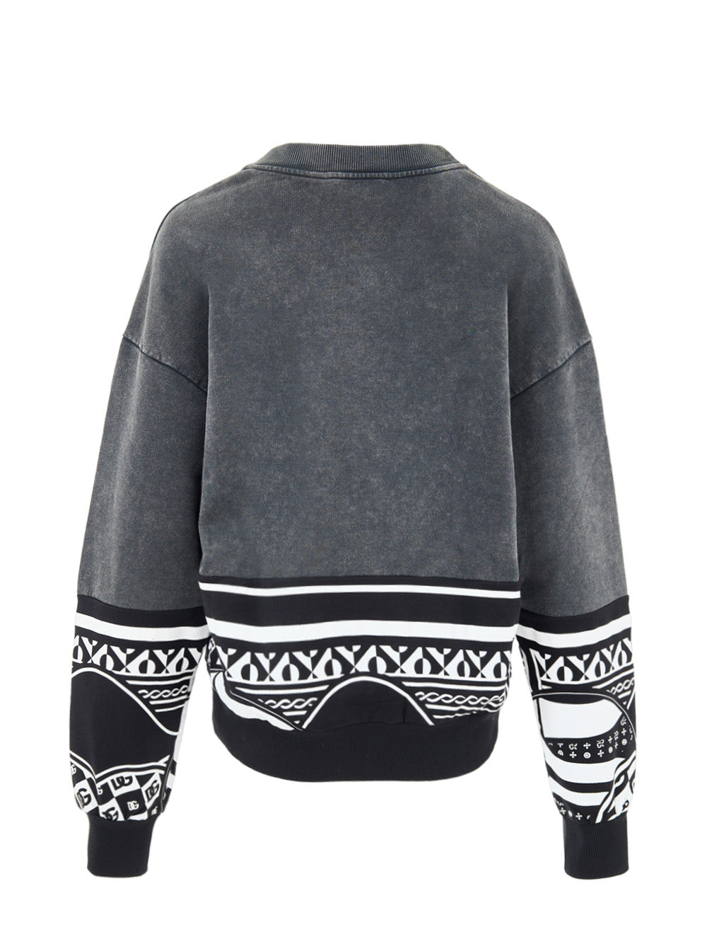 Felpa Nera Délavé con Stampa 'Nobody is Perfect' Dolce & Gabbana