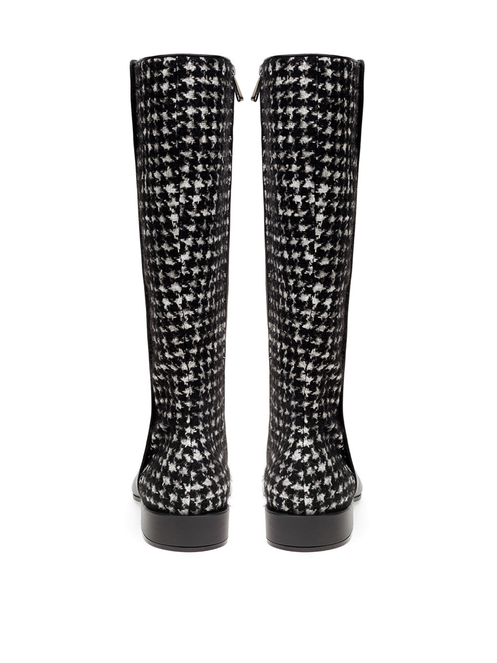 Black Boot with Houndstooth Detail Dolce &amp; Gabbana