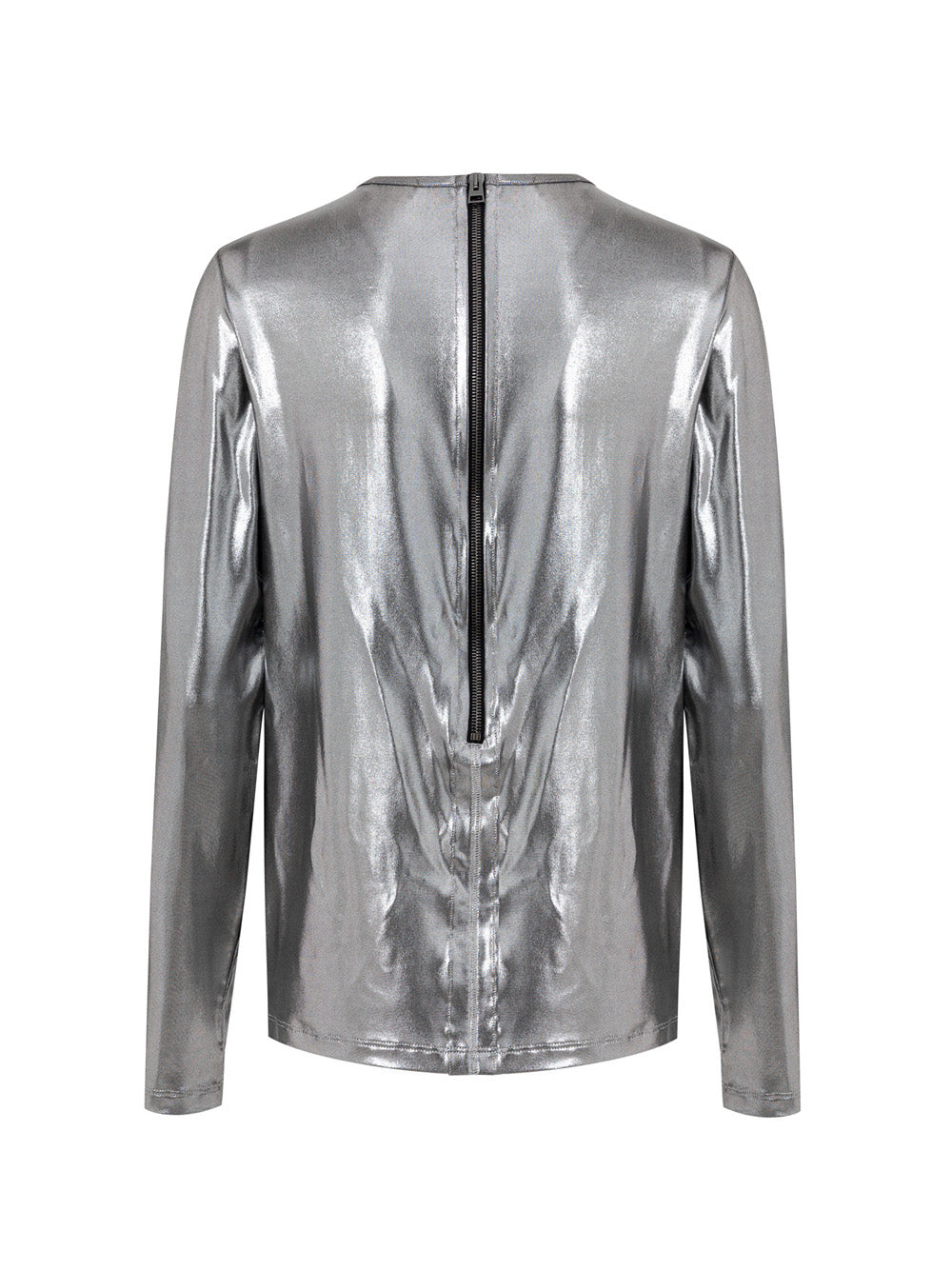 Maglietta in tessuto metallizzato argento Tom Ford