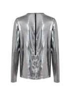 Maglietta in tessuto metallizzato argento Tom Ford
