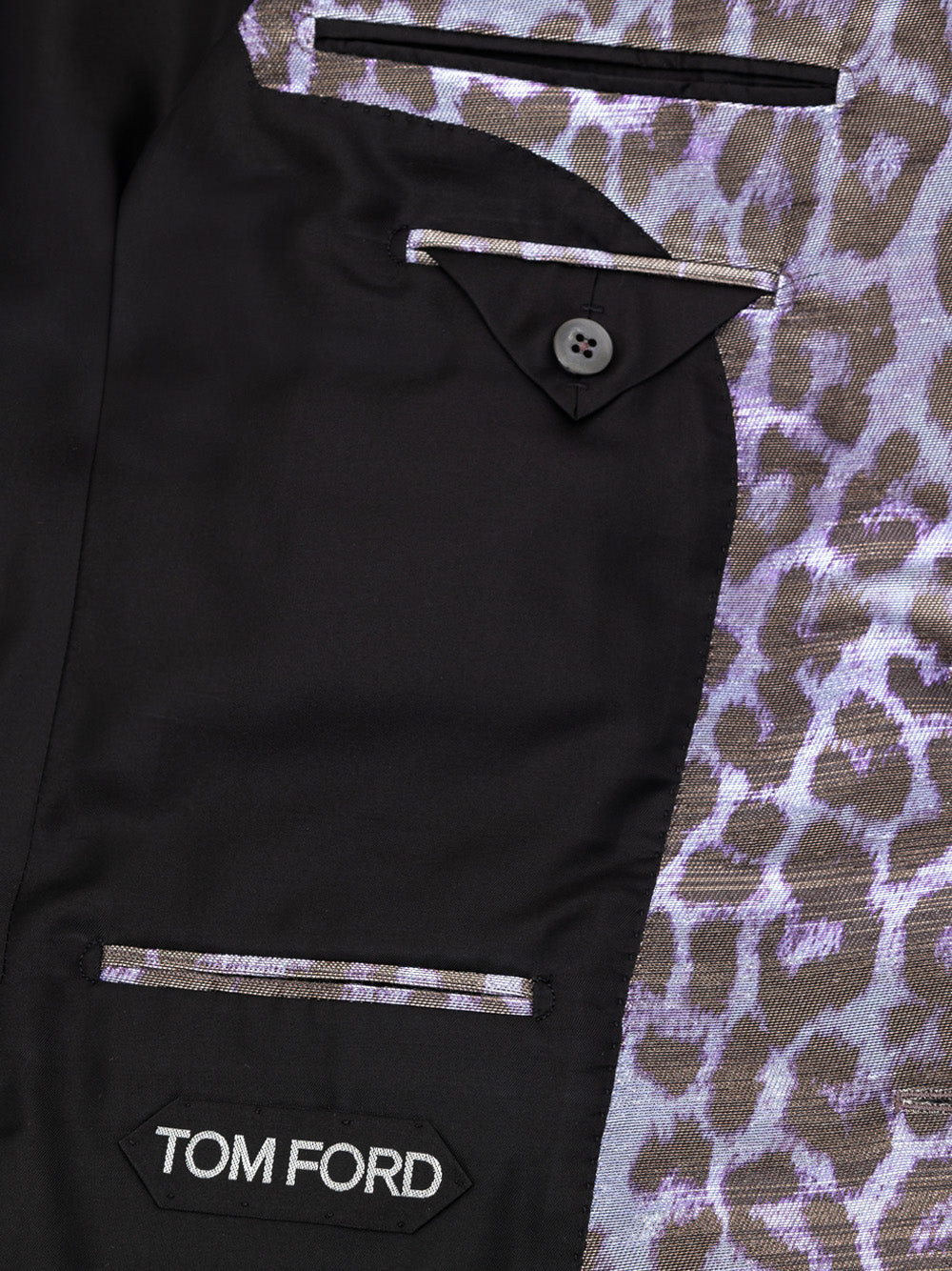 Tom Ford Single -Bastted Herrenjacke - Lila und Schwarz entdeckt
