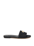Ciabatta Nera Jacquard con Logo Dolce & Gabbana