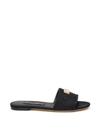 Ciabatta Nera Jacquard con Logo Dolce & Gabbana