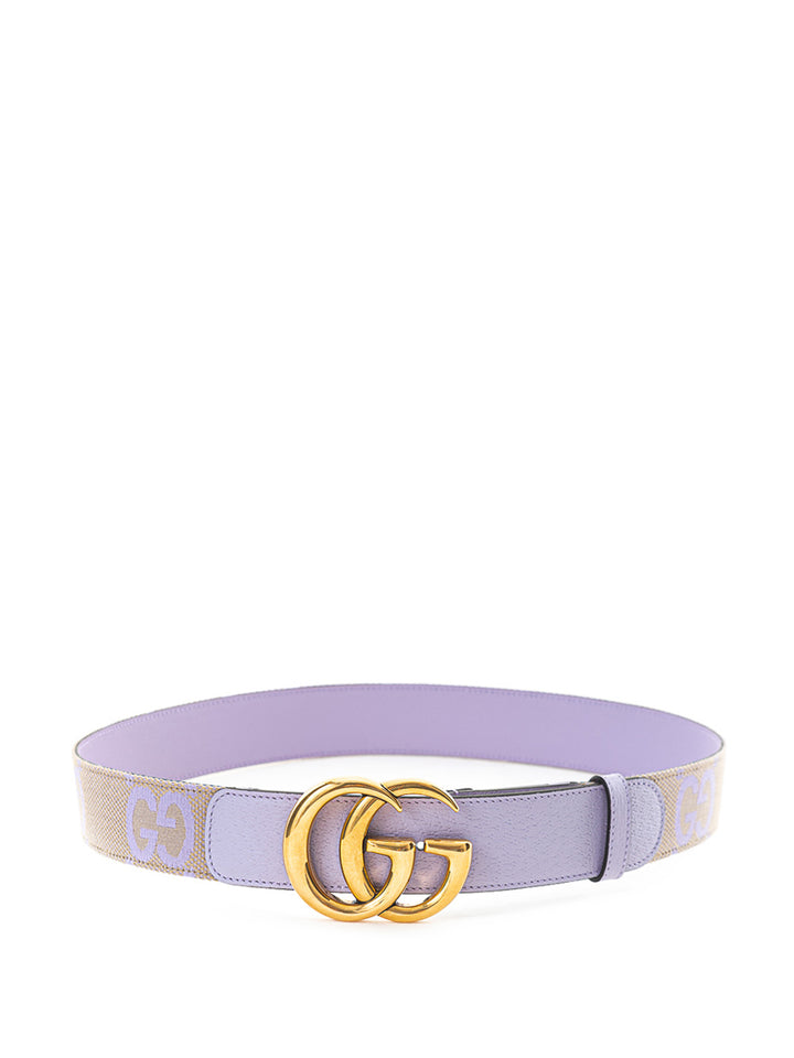 Cintura Beige Lilla con Logo Monogramma GG Gucci