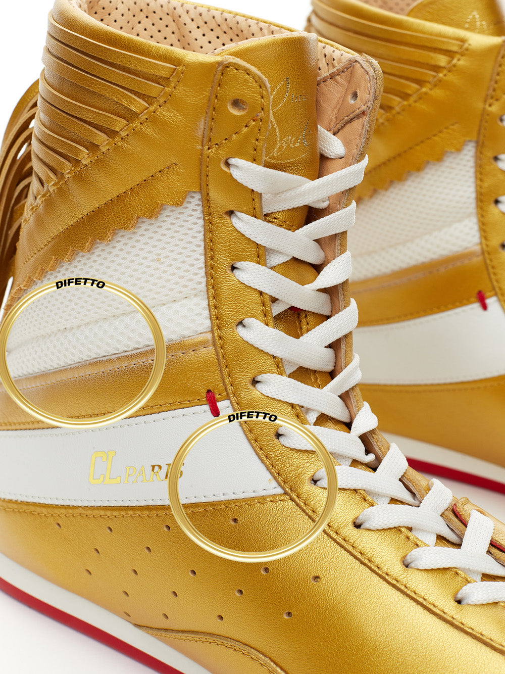Gold Boxeur Sneakers with Fringes Christian Louboutin