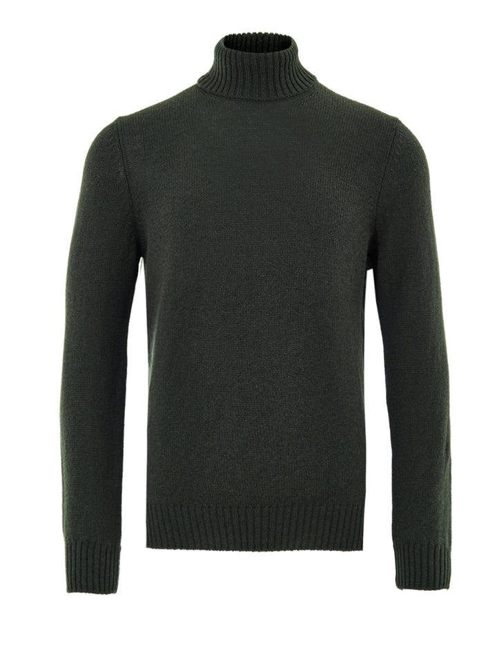 Maglione Dolcevita in Lana Verde Scuro Gran Sasso