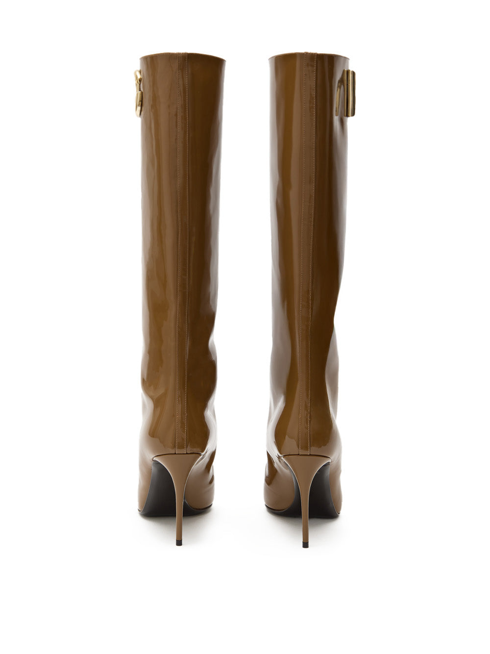 Stivale Alto in Vernice Marrone Dolce & Gabbana