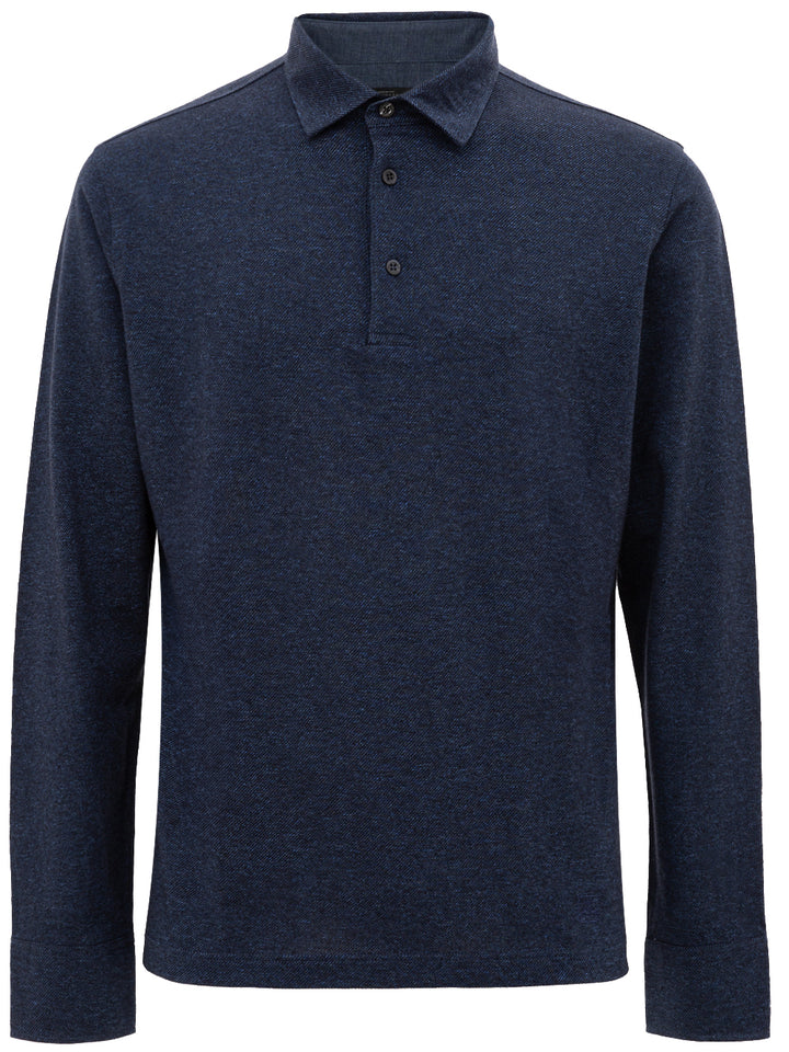 Polo Corneliani Blu in Cotone