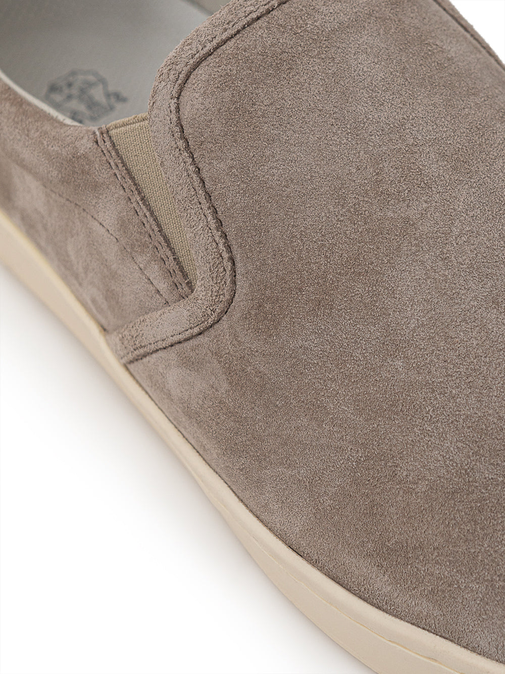 Slip on in Suede Tortora Brunello Cucinelli